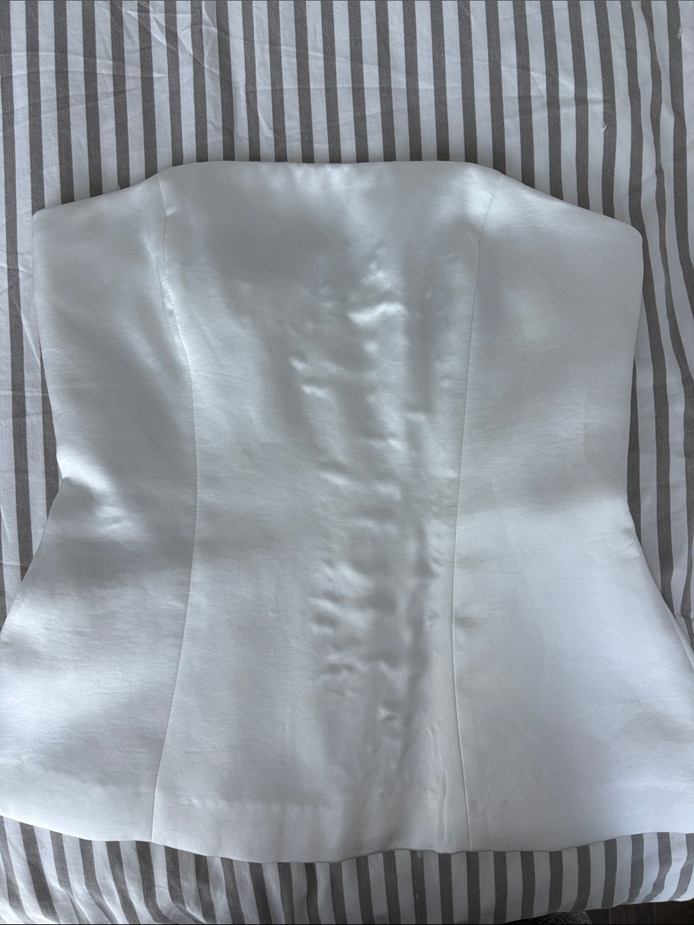 Strapless White satin Zara top